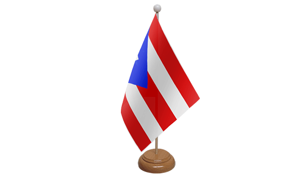 Puerto Rico Small Flag with Wooden Stand